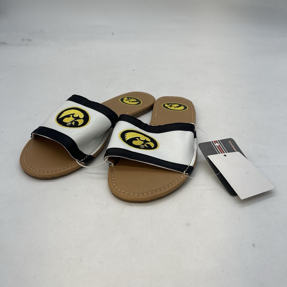 University of Iowa Hawkeyes Slides Slip On Sandals Womens 6 NEW
